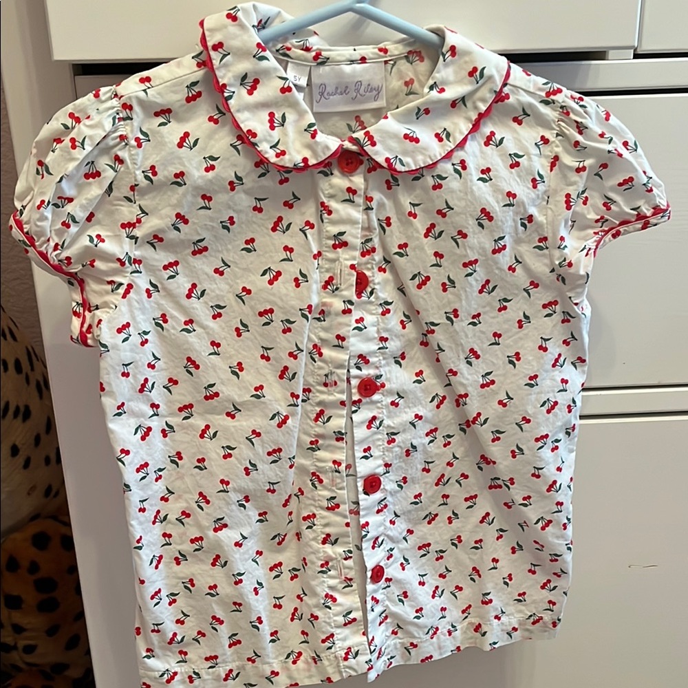 Kids Cherry Print Shirt - White and Red
